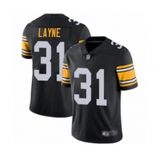 Men's Pittsburgh Steelers #31 Justin Layne Black Alternate Vapor Untouchable Limited Player Football Jersey