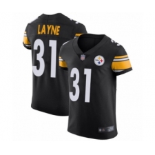 Men's Pittsburgh Steelers #31 Justin Layne Black Team Color Vapor Untouchable Elite Player Football Jersey