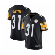 Men's Pittsburgh Steelers #31 Justin Layne Black Team Color Vapor Untouchable Limited Player Football Jersey