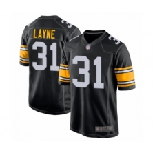 Men's Pittsburgh Steelers #31 Justin Layne Game Black Alternate Football Jersey