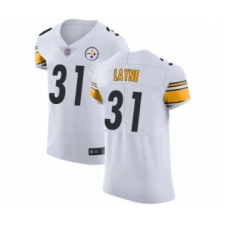 Men's Pittsburgh Steelers #31 Justin Layne White Vapor Untouchable Elite Player Football Jersey