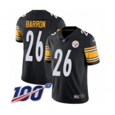 Men's Pittsburgh Steelers #26 Mark Barron Black Team Color Vapor Untouchable Limited Player 100th Season Football Jersey