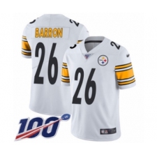 Men's Pittsburgh Steelers #26 Mark Barron White Vapor Untouchable Limited Player 100th Season Football Jersey