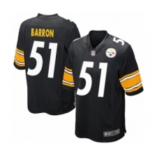 Men's Pittsburgh Steelers #51 Mark Barron Game Black Team Color Football Jersey