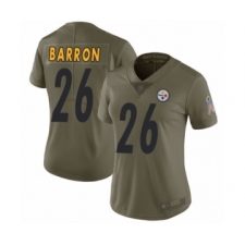 Women's Pittsburgh Steelers #26 Mark Barron Limited Olive 2017 Salute to Service Football Jersey