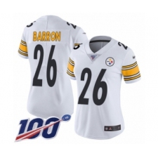 Women's Pittsburgh Steelers #26 Mark Barron White Vapor Untouchable Limited Player 100th Season Football Jersey