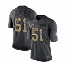 Youth Pittsburgh Steelers #51 Mark Barron Limited Black 2016 Salute to Service Football Jersey
