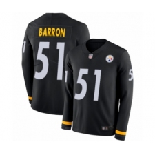 Youth Pittsburgh Steelers #51 Mark Barron Limited Black Therma Long Sleeve Football Jersey