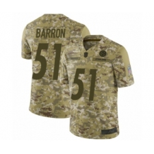 Youth Pittsburgh Steelers #51 Mark Barron Limited Camo 2018 Salute to Service Football Jersey