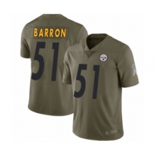 Youth Pittsburgh Steelers #51 Mark Barron Limited Olive 2017 Salute to Service Football Jersey