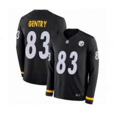 Youth Pittsburgh Steelers #83 Zach Gentry Limited Black Therma Long Sleeve Football Jersey
