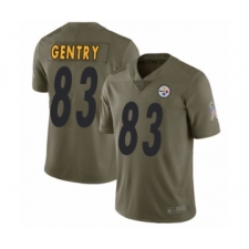 Youth Pittsburgh Steelers #83 Zach Gentry Limited Olive 2017 Salute to Service Football Jersey