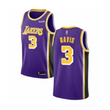 Men's Los Angeles Lakers #3 Anthony Davis Authentic Purple Basketball Jersey - Statement Edition