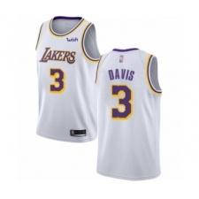 Men's Los Angeles Lakers #3 Anthony Davis Authentic White Basketball Jersey - Association Edition