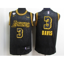 Men's Los Angeles Lakers #3 Anthony Davis Black Nike City Edition Basketball Jersey