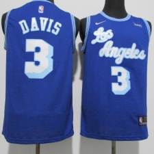 Men's Nike Los Angeles Lakers #3 Anthony Davis Authentic Blue Jerseys