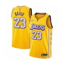 Youth Los Angeles Lakers #23 Anthony Davis Swingman Gold Basketball Jersey - 2019 20 City Edition