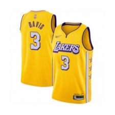 Youth Los Angeles Lakers #3 Anthony Davis Swingman Gold Basketball Jersey - 2019 20 City Edition