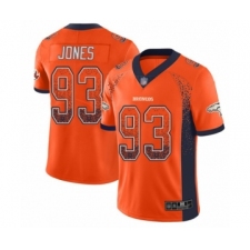 Men's Denver Broncos #93 Dre'Mont Jones Limited Orange Rush Drift Fashion Football Jersey