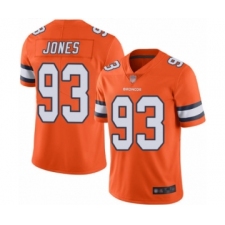 Men's Denver Broncos #93 Dre'Mont Jones Limited Orange Rush Vapor Untouchable Football Jersey