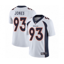 Men's Denver Broncos #93 Dre'Mont Jones White Vapor Untouchable Limited Player Football Jersey