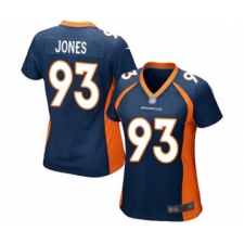 Women's Denver Broncos #93 Dre'Mont Jones Game Navy Blue Alternate Football Jersey
