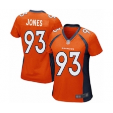 Women's Denver Broncos #93 Dre'Mont Jones Game Orange Team Color Football Jersey