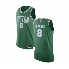 Men's Boston Celtics #8 Kemba Walker Authentic Green(White No.) Road Basketball Jersey - Icon Edition