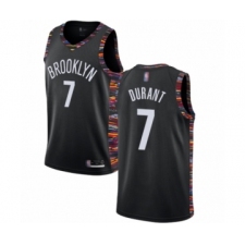 Men's Brooklyn Nets #7 Kevin Durant Authentic Black Basketball Jersey - 2018 19 City Edition
