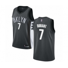 Men's Brooklyn Nets #7 Kevin Durant Authentic Gray Basketball Jersey Statement Edition