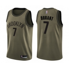 Men's Brooklyn Nets #7 Kevin Durant Swingman Green Salute to Service Basketball Jersey