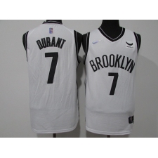 Men's Brooklyn Nets #7 Kevin Durant White 75th Anniversary Diamond Stitched Jersey