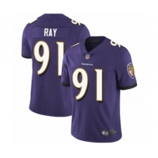 Men's Baltimore Ravens #91 Shane Ray Purple Team Color Vapor Untouchable Limited Player Football Jersey