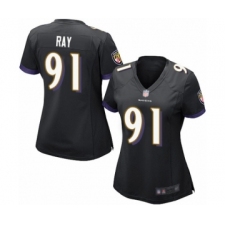 Women's Baltimore Ravens #91 Shane Ray Game Black Alternate Football Jersey