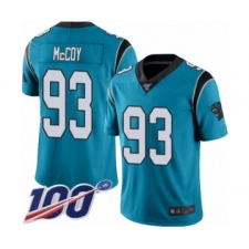 Men's Carolina Panthers #93 Gerald McCoy Limited Blue Rush Vapor Untouchable 100th Season Football Jersey