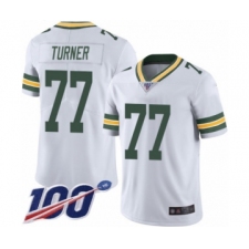 Men's Green Bay Packers #77 Billy Turner White Vapor Untouchable Limited Player 100th Season Football Jersey