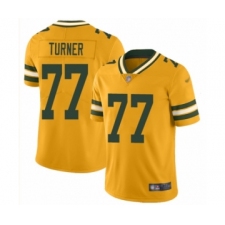 Women's Green Bay Packers #77 Billy Turner Limited Gold Inverted Legend Football Jersey