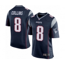 Men's New England Patriots #8 Jamie Collins Game Navy Blue Team Color Football Jersey