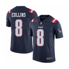 Men's New England Patriots #8 Jamie Collins Limited Navy Blue Rush Vapor Untouchable Football Jersey