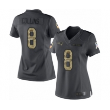 Women's New England Patriots #8 Jamie Collins Limited Black 2016 Salute to Service Football Jersey