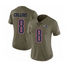 Women's New England Patriots #8 Jamie Collins Limited Olive 2017 Salute to Service Football Jersey