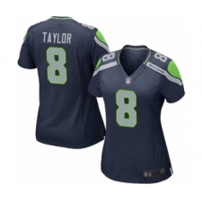 Women's Seattle Seahawks #8 Jamar Taylor Game Navy Blue Team Color Football Jersey