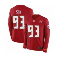 Men's Tampa Bay Buccaneers #93 Ndamukong Suh Limited Red Therma Long Sleeve Football Jersey