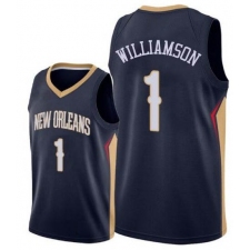 Men's Nike New Orleans Pelicans #1 Zion Williamson Navy NBA Swingman Icon Edition Jersey