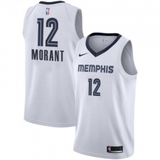 Men's Nike Memphis Grizzlies #12 Ja Morant White NBA Swingman Association Edition Jersey