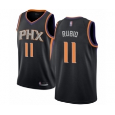 Men's Phoenix Suns #11 Ricky Rubio Authentic Black Basketball Jersey Statement Edition