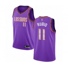 Men's Phoenix Suns #11 Ricky Rubio Authentic Purple Basketball Jersey - 2018 19 City Edition