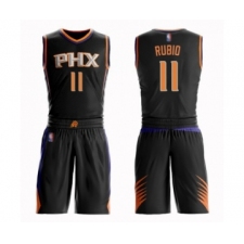 Men's Phoenix Suns #11 Ricky Rubio Swingman Black Basketball Suit Jersey - Statement Edition