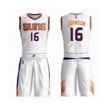 Men's Phoenix Suns #16 Tyler Johnson Swingman White Basketball Suit Jersey - Association Edition