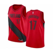 Men's Portland Trail Blazers #17 Skal Labissiere Authentic Red Basketball Jersey Statement Edition